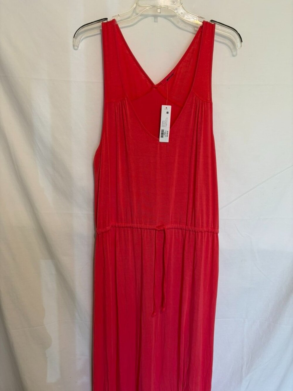 NWT! Beautiful LAMade Coral Maxi 95%Cotton Sleeveless Dress ~Sz.L